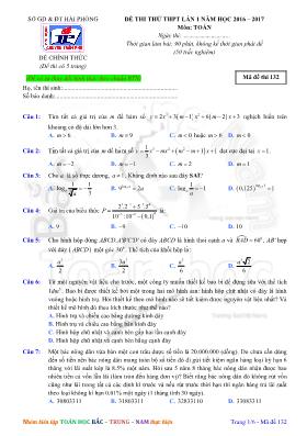 Đề thi thử THPT lần 1 môn Toán học